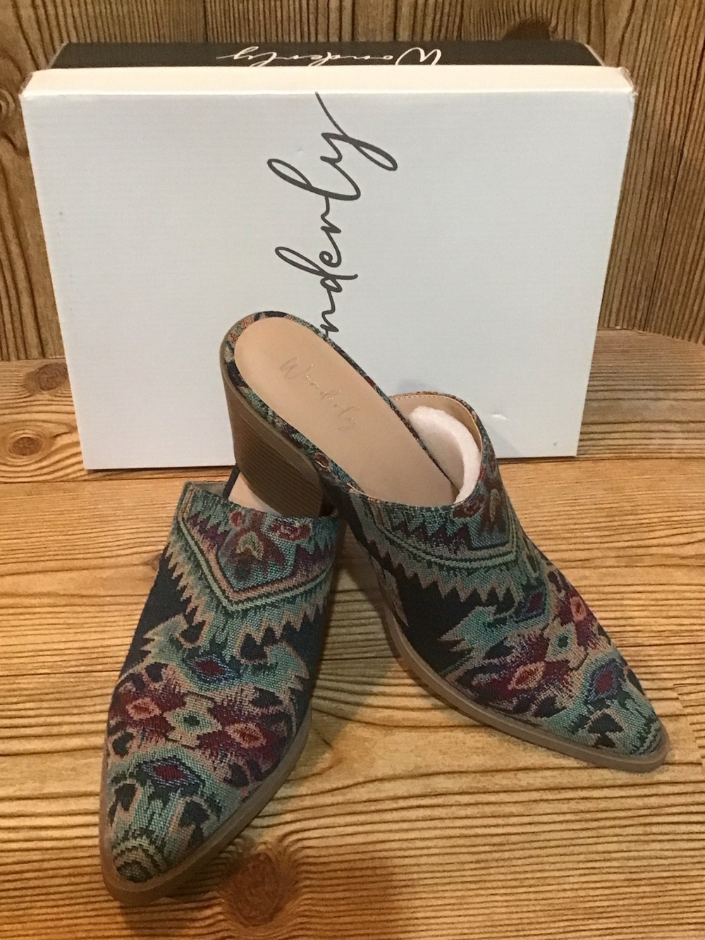 Wonderly Multicolor Patterned Women's Mule Heels